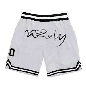 Double Layer Casual Drawstring Shorts Polyester Mesh Mens Gym Shorts With Stitched Custom Logo