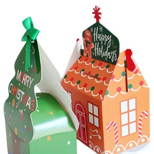 Boîte-cadeau en papier de conception de thème de Noël avec poignée Santa Snowman <span class=keywords><strong>Elf</strong></span> Deer pour la décoration de festival Impression en relief Portable - Product Image 2
