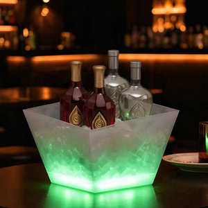 Bac à glace moderne pour <span class=keywords><strong>champagne</strong></span>, whisky et boissons, seau à glace en plastique avec lumière LED pour bar, fête, mariage - Product Image 4