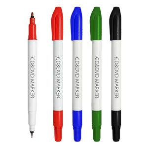 ปากกามาร์กเกอร์ซีดีหมึกฐานน้ำมันสีขาวลบได้พร้อมปากกามาร์กเกอร์หัวแปรงแบน - Product Image 1