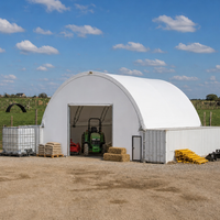 Abri de stockage étanche en acier galvanisé à double treillis pour conteneur, avec grande porte d'accès pour véhicule et porte latérale pour personne