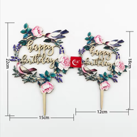 Cercle de fleurs Joyeux anniversaire Pâtisserie équipement Gâteau Topper Golden Sliver Laser Making Cupcake Décoration Gâteau Outils