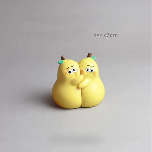 Vente en gros [Pas de poire, pas d'abandon] Décoration de bureau en résine, une paire de poires, mignonnes et jamais séparées, cadeau de couple significatif - Product Image 2
