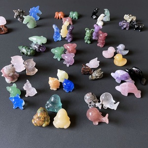 Pietre curative personalizzate pietre gemma di cristallo di quarzo intaglio ametista Lepidolite Fluorite animali carini