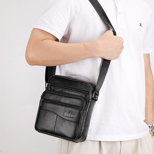 Moda viagem Couro Genuíno Crossbody Sacos para Homens Messenger <span class=keywords><strong>Bag</strong></span> Designer De Couro Sacos De Ombro Dos Homens Bolsa Masculina - Product Image 4
