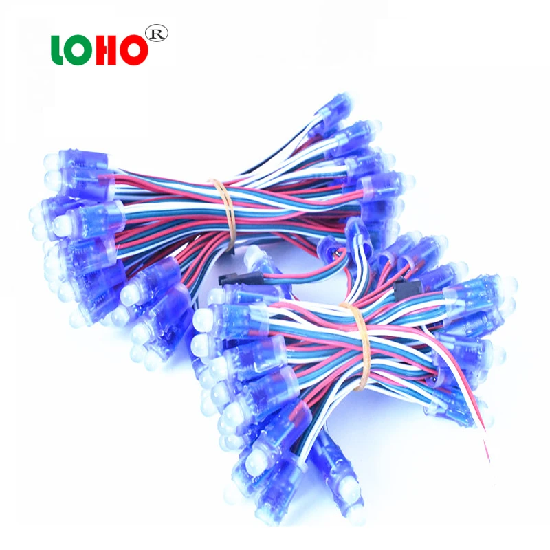 DC5V 12V 12MM RGB Full Color LED Pixel Light String with IP67 Waterproof Control F8 PCB WS2811 IC for LED Advertising Light