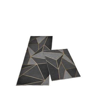 2pcs/<b>sets</b> Fashionable Nordic Style Kitchen Crystal Velvet Floor <b>Mat</b> Household Carpet Long Strip Door <b>Mat</b> Modern Home Decor - Product Image 5