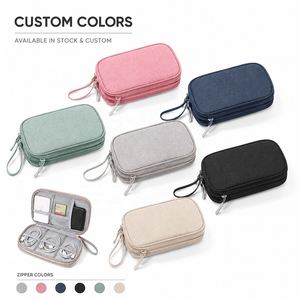 Sac de voyage pour câbles électroniques à double couche avec logo personnalisé, étanche, pour ranger les gadgets, les chargeurs, les batteries externes, en gros - Product Image 3