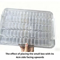 Boîte de rangement en plastique transparente, 60 compartiments amovibles, empilable, avec couvercle à charnière et fermeture sécurisée pour le stockage des perles