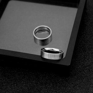 Hot Selling Simple Niche Design Barcode Pattern Stainless Steel Geometric Ring Personalized Unisex's Rings Wholesale Jewelry - Product Image 4