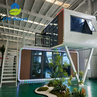Lujo 20 pies Apple Pod Container Room Modern Modular Prefab Shipping House Smart Two-Storey Capsule Cabin para Office Made Steel