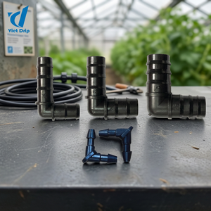 Raccord coudé à 90 degrés en PVC Viet Drip, raccord cannelé 20 mm, moulage par injection, pression 1-4 bars, irrigation de jardin, certifié ISO - Product Image 3