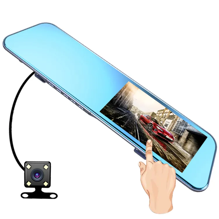 4.5In Touch screen Mirror Recorder Full HD 1080P Mirror Car Dash Cam Dual Lens Video Recorder Driving Black Box Car DVR Dash Cam