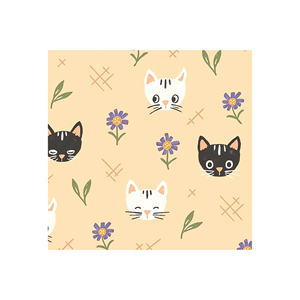 DAMAI Ensembles de décorations pour fête d'anniversaire Assiettes en papier jetables Assiettes et gobelets à motifs de chats et de fleurs - Product Image 6