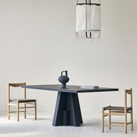 Ensemble de table à manger en bois de pin recyclé, style classique Wabi Sabi minimaliste bohème, table à manger en bois pour 6 personnes