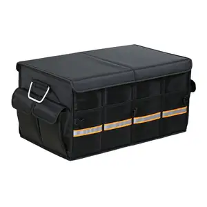 汽车行李箱收纳器-可折叠行李箱收纳器，带可折叠盖铝合金手柄反光条，适用于SUV