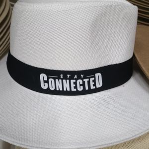 사용자 정의 인쇄 로고 리본 종이 밀짚 파나마 모자 여름 프로모션 선물 저렴한 비치 페도라 태양 모자 인쇄 로고 - Product Image 4