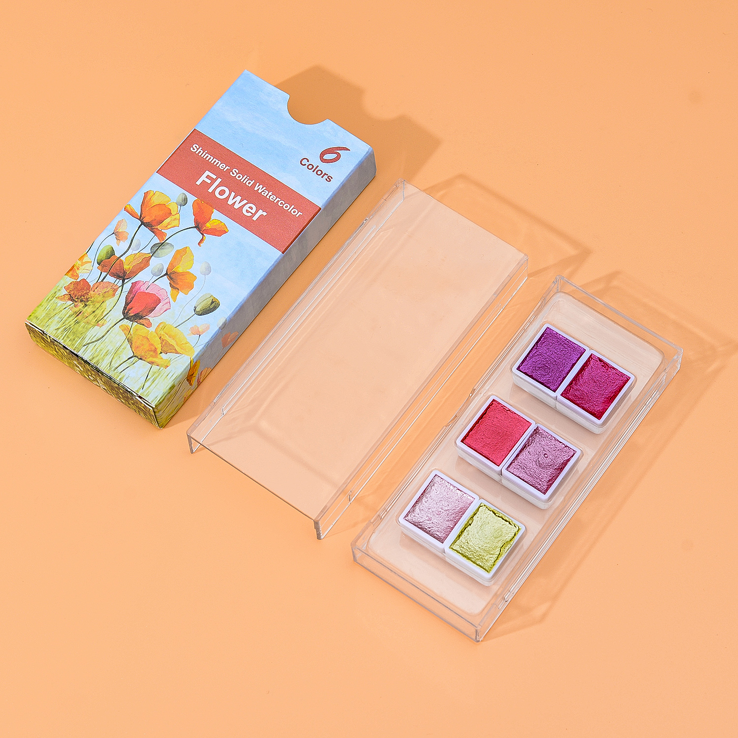 6pcs fleurs couleurs