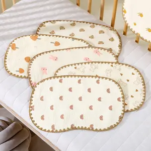 多种图案库存婴儿枕头新生儿纱布毛巾打嗝布10层棉平纹细布婴儿用品婴儿平枕