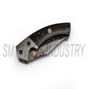 Cuchillo de Bolsillo Plegable de Acero de Damasco de Grado Industrial Hecho a Mano con Garantía de 3 Años (smk1168) - Product Image 5