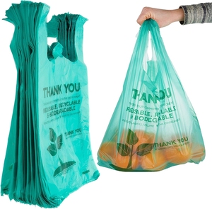Bag Plastic Cheap Price Biodegradable Transparent Shopping Bag T-Shirt Supermarket Store Plastic Bag