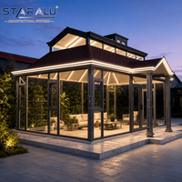 Terraza Acristalada con Estructura de Aluminio y Tecnología de Vidrio Inteligente para Jardín, Control de Luz y Privacidad en las Cuatro Estaciones