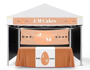 Ensemble bannière de tente et chemin de table, Bannière de haute qualité, Ensemble pop-up, Bannière rétractable personnalisée, Toile de fond - Product Image 1