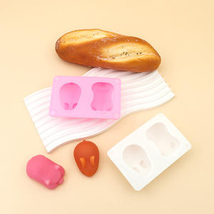 แม่พิมพ์เค้กลายกระต่ายหมู Mu Si 2ชิ้น3D แม่พิมพ์ซิลิโคนการ์ตูนสเตอริโอสำหรับการอบขนมในครัวเครื่องตัดคุกกี้ทรงสี่เหลี่ยมแบบทำมือกาว - Product Image 2
