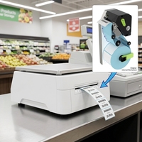 Imprimante d'étiquettes thermiques directes LPM-562 60 mm 203 DPI avec déroulage automatique du support et rembobinage pour codes-barres, idéale pour la logistique de détail