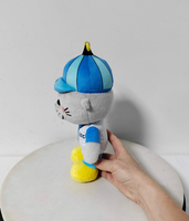 Peluche chat mignon gris, jouet en peluche pour bébé, personnalisable, échantillon gratuit, usine de jouets pas chers
