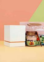 Toples Kaca Borosilikat Tinggi Kustom, Toples Penyimpanan Madu Kaca dengan Tutup Kayu