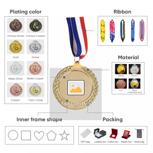 Medalla de metal deportiva giratoria con logotipo personalizado de fabricación OEM, medallas y cintas deportivas, trofeos y medallas en blanco - Product Image 3