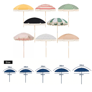 Nuovo Ombrellone da Spiaggia/Patio in Macramè Bianco con Palo in Legno, Frange in Cotone, Stile Bali Vintage - Product Image 2