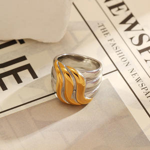 Stainless Steel <b>Ring</b> Geometric Shape Gold Plated Women's Fashion Jewelry Gift YR44 - Product Image 4