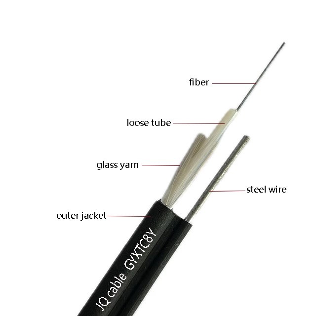 GYXTC8Y 12 Core Single Mode Aerial Fiber Optic Cable with Steel Messenger