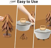 Akazienholz-Untersetzer, Holz-Getränkeuntersetzer in Baumform aus Sapeli-Holz für Couchtisch, Küchentisch-Dekoration