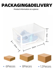 Đa chức năng <span class=keywords><strong>360</strong></span> ° xoay Giày giá có thể gập lại Stackable nhựa Giày hộp lưu trữ với có thể tháo rời ngăn giày tổ chức - Product Image 6