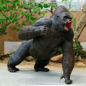 Nouvelle arrivée Design réaliste Sculpture Animal <span class=keywords><strong>Gorrila</strong></span> Statue matériau en fibre de verre artificiel extérieur grande Statue de gorille - Product Image 6