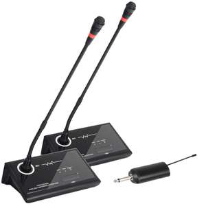 Microphone de conférence sans fil UHF QU7 USB à col de cygne, microphone à condensateur pour l'enseignement et les discours - Product Image 1