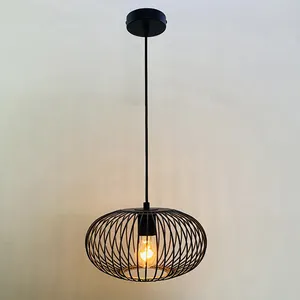 E27 Lampen Hanglamp Home Decor Plafond Hanger Retro Creatieve Kooi Led Hanglamp Voor Woonkamer