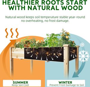 Giường vườn với chân ngoài trời cao planter Hộp Hoa GIƯỜNG GỖ planter cho rau thảo mộc nâng cấp phát triển hộp - Product Image 2