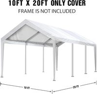Lona de Repuesto para Cochera, Toldo Portátil para Garaje de 12 x 20 pies, Lona Protectora para Auto Resistente a los Rayos UV e Impermeable