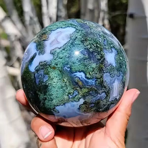 Vente en gros de sphères d'agate verte polie, pierre naturelle de 5 à 7 cm, de haute qualité pour la décoration de la maison et les cadeaux - Product Image 4