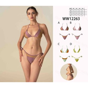 Set Bikini HDJ Due Pezzi con Blocchi di Colore, Taglie 40 42 44 46, Abbigliamento da Spiaggia per Donne - Product Image 2