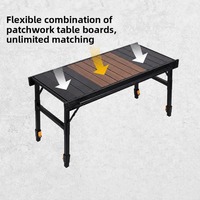 Table pliante rectangulaire légère en alliage d'aluminium, réglable en hauteur, pour barbecue, camping, pique-nique, combinaison libre, portable