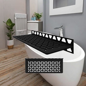Étagère murale <span class=keywords><strong>Schluter</strong></span> en aluminium noir mat de 11 à 13/16 pouces au design floral pour le rangement de la <span class=keywords><strong>douche</strong></span> des propriétaires rénovateurs Made China - Product Image 5
