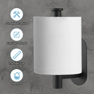Adhesive Paper Towel Holder – Wall Mount Tissue <b>Roll</b> Dispenser, Under Cabinet Napkin <b>Rack</b>, Toilet Paper Holder – No Drill, Water - Product Image 2