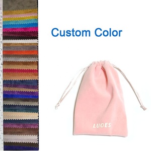 Bolsa de Terciopelo <span class=keywords><strong>Rosa</strong></span> Pálido Personalizada con Cordón para Colgante, Pendientes, Bolsa de Regalo - Product Image 3