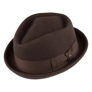 Brown Fedora <b>Hat</b> for <b>Men</b> <b>Winter</b> Casual Party Travel Outdoor Ribbon Band Feather Accent - Product Image 3