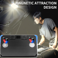 1000 Lumen Digitale Werkstattlampe mit Display, 3x1200mAh Wiederaufladbare Batterie, IP44 Wasserdicht, 50-100m Reichweite, 7 Leistungsstufen